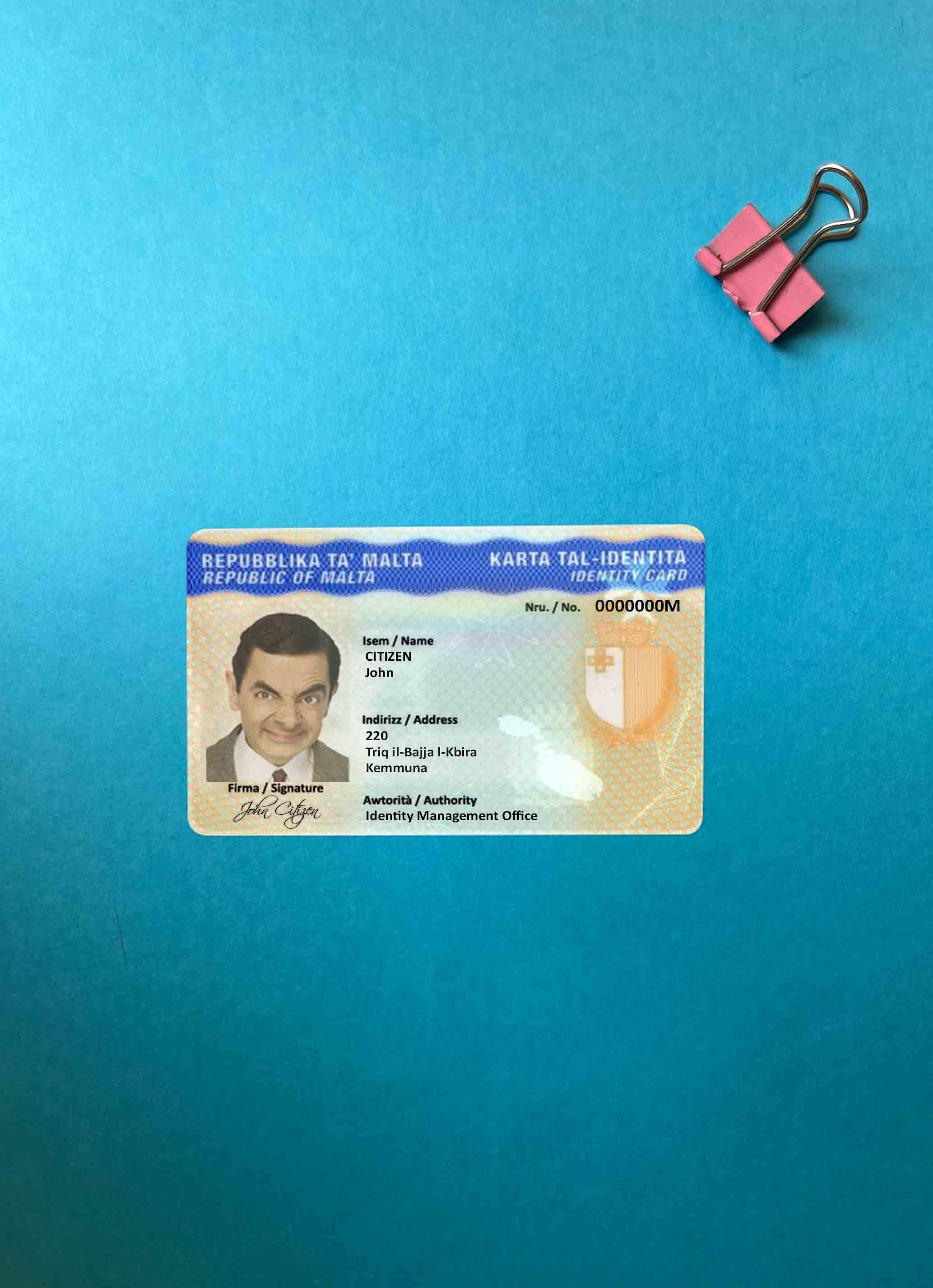 Downloadable Malta ID photolook sample